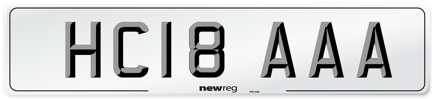 HC18 AAA Number Plate from New Reg